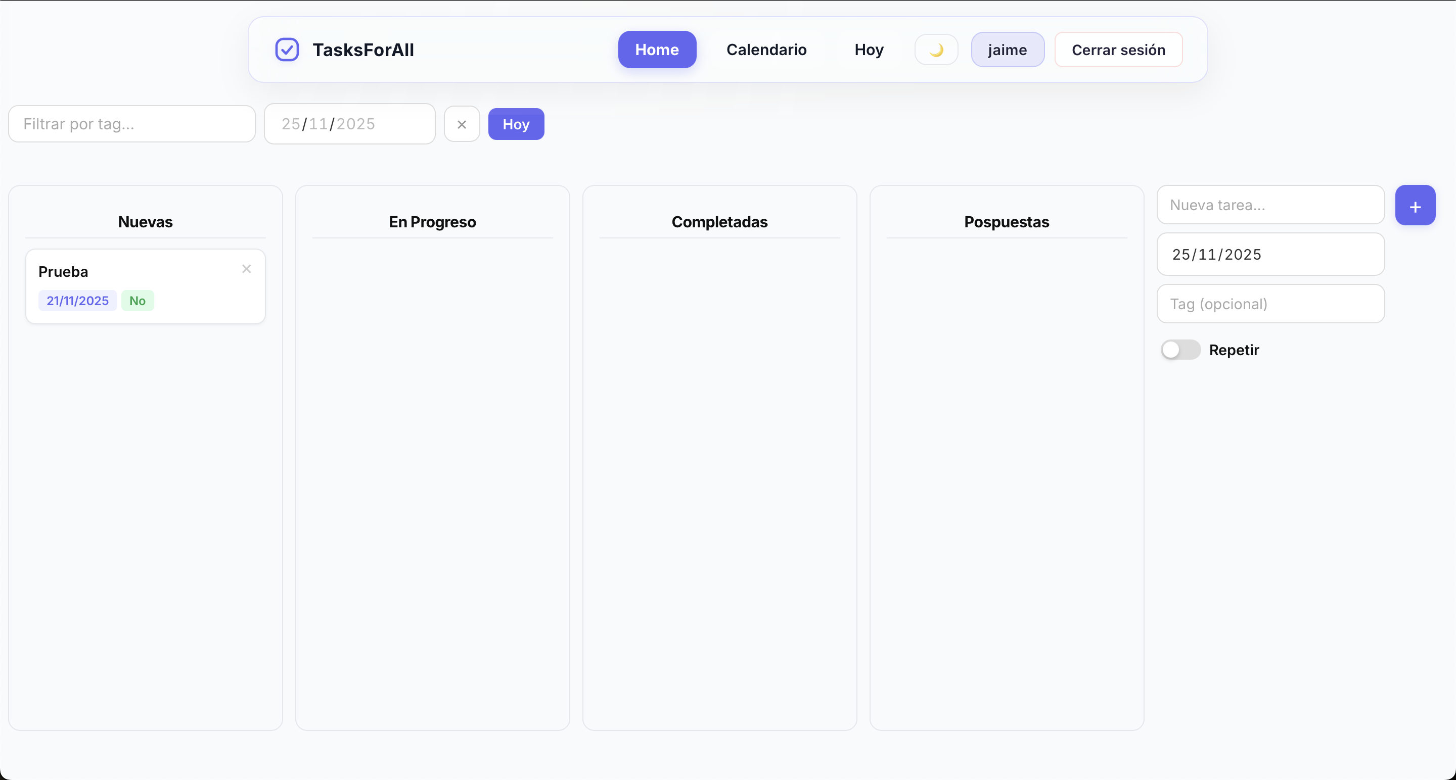 Captura de TasksForAll